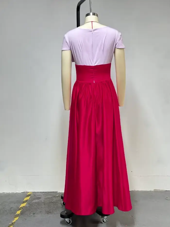 Robes Maxi bloc de couleur rouge pour femmes