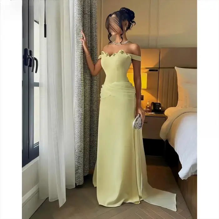 Robe de soirée jaune, robes de soirée saoudiennes
