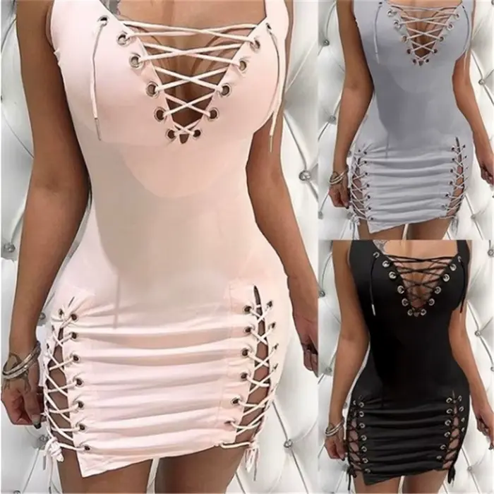 Robe sexy à lacets pour femmes