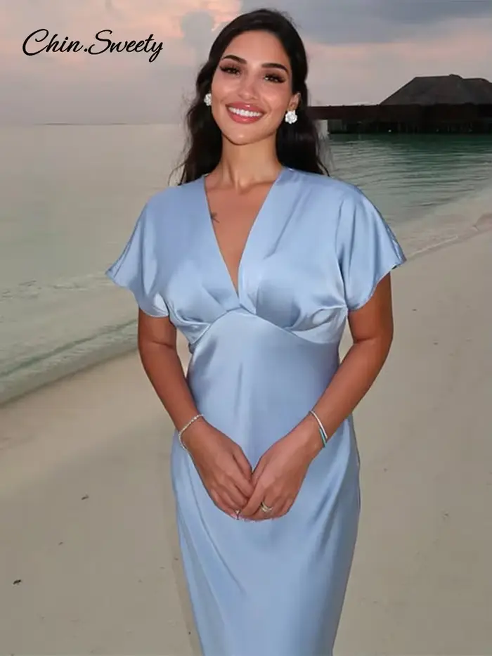 Robe longue en Satin élégante pour femmes