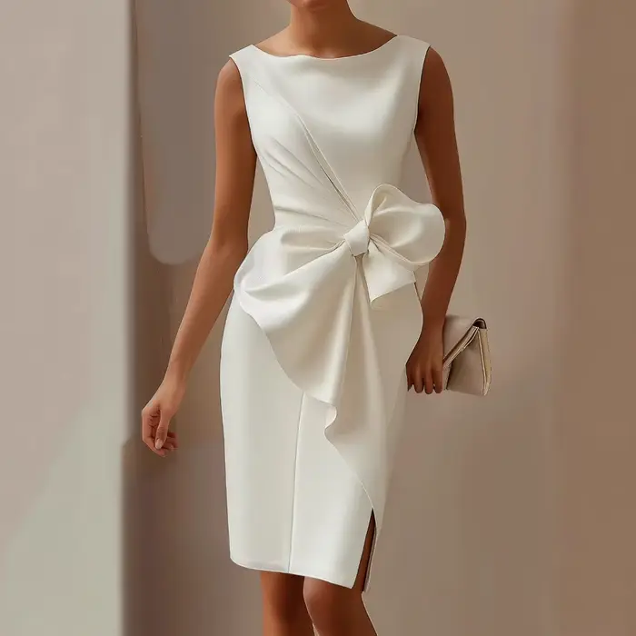 Robe d'été plissée sans manches pour femmes