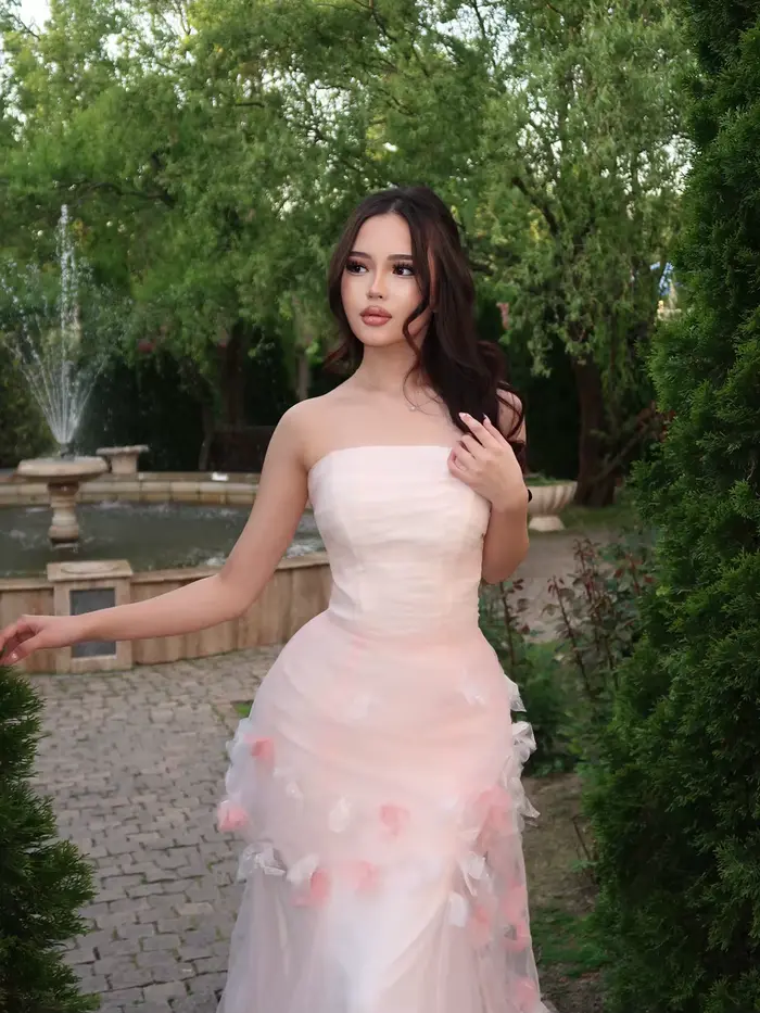 Superbe Robe de Mariée Sirène sans Bretelles en Tulle à Fleurs 3D