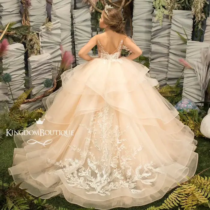 Robes de demoiselle d'honneur vintage pour mariages, appliques en dentelle, volants en fibre, commun