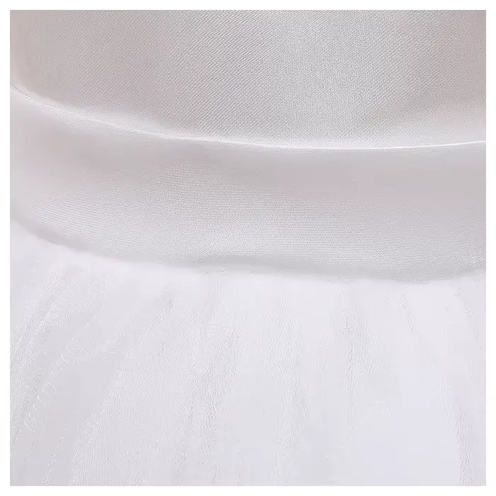 Robe de Soirée Blanche Pour Bébé Brodée de Fleurs Élégante Pour Mariages Princesse Baptême Soirée Bal De Promo