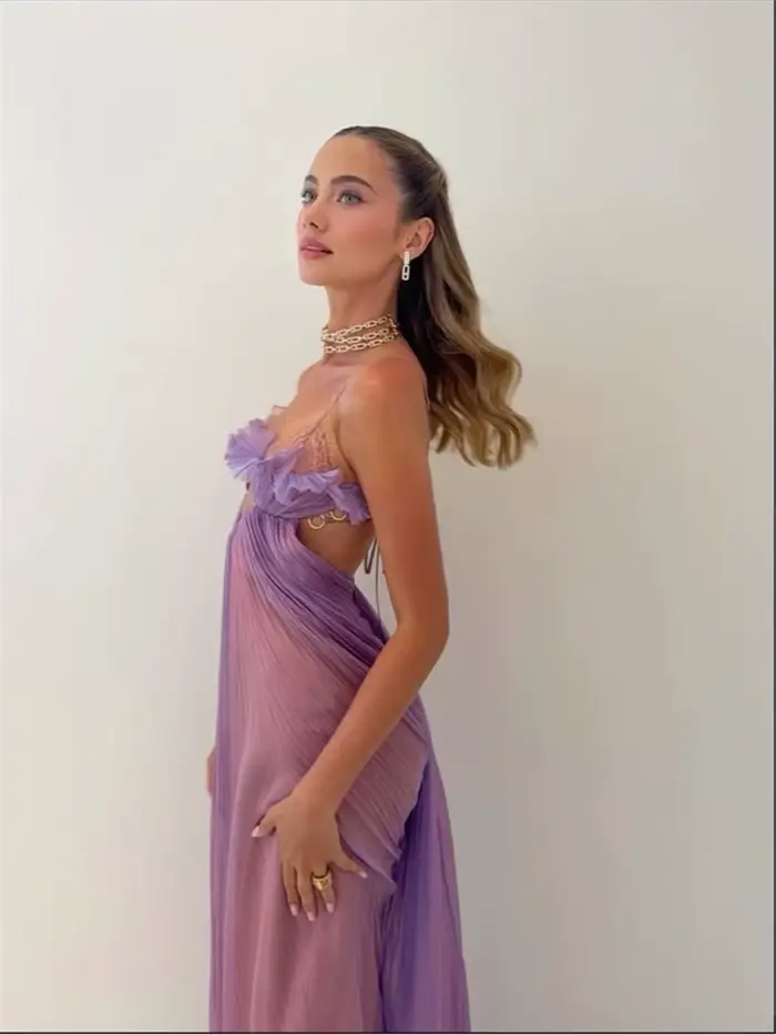 Robe de soirée plissée moderne sirène décolleté audacieux dentelle polyester soirée officielle élégante à offrir femmes occasions spéciales