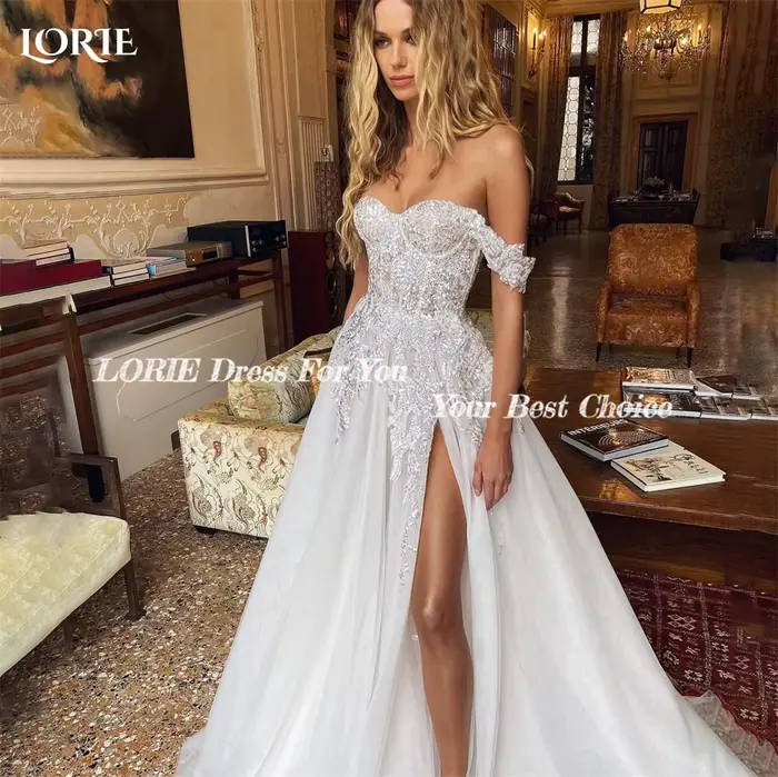 LORIE – robe de mariée élégante en dentelle à paillettes