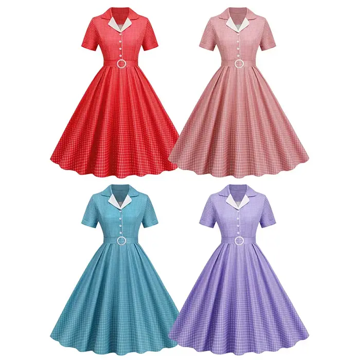Robe de Soirée Rétro Vintage Polyester Imprimé à Pois Pour Femmes Occasions Spéciales Style Hepburn Pin Up Rockabilly