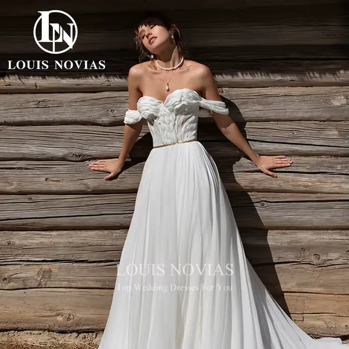 Modiis-Robe de mariée A-Line en tulle plissé