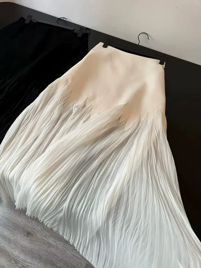 Robe de soirée longue plissée patchwork pour femme, jupe taille haute, mode coréenne, design élégant, français, rétro, occasions spéciales