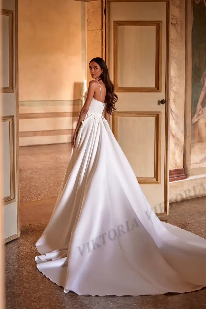 Robe de Mariée Sexy en Dentelle avec Fente Latérale Personnalisable pour Femmes Occasions Spéciales Modernes