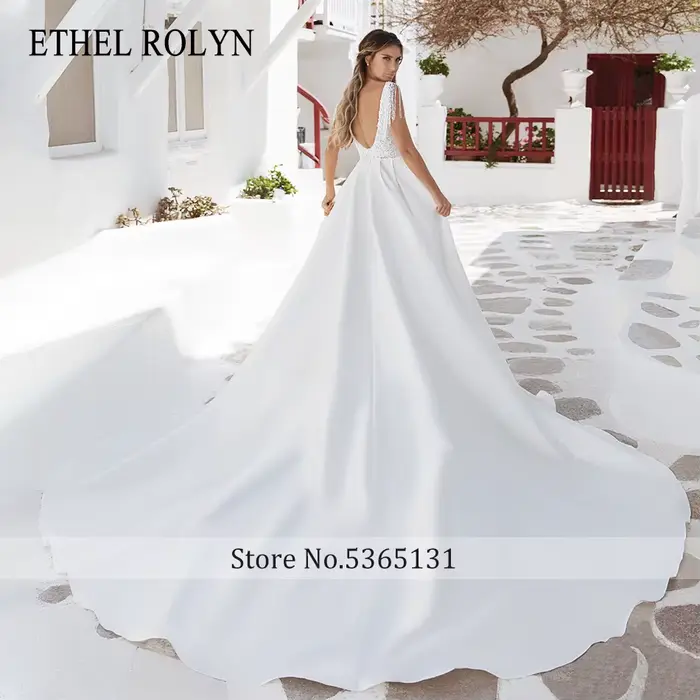 ETHEL ROCircN-Robes de mariée A-ligne avec appliques de perles