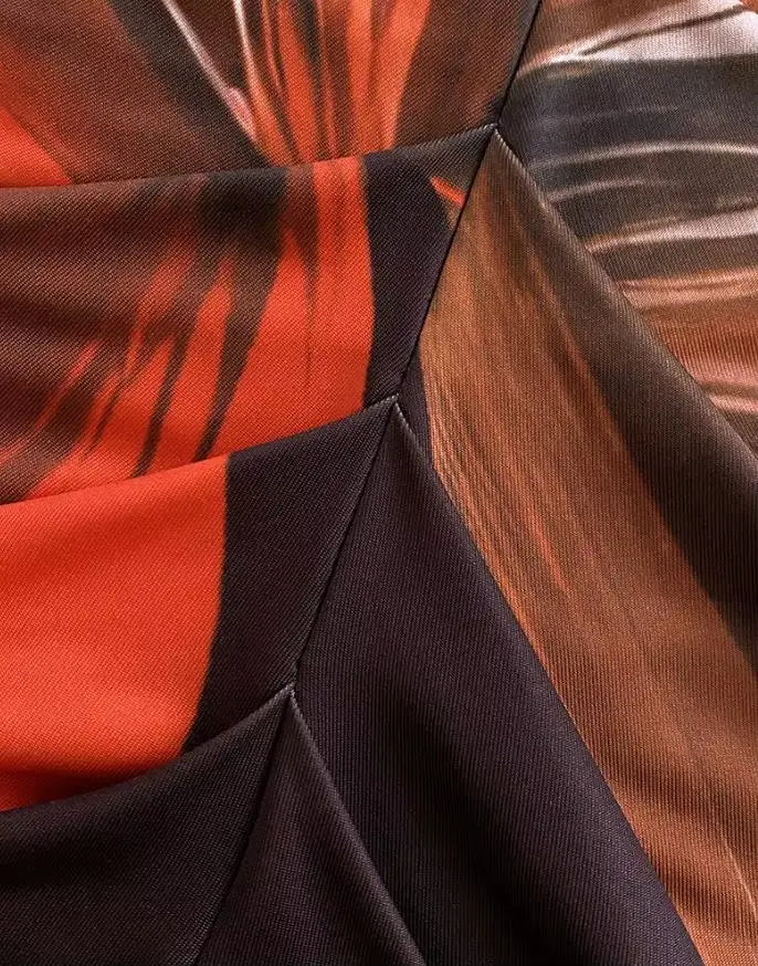 Robes pour femmes 2025 printemps été mode Placement florale imprimé col en v profond fente avant robe froncée coupe ajustée robe de vacances