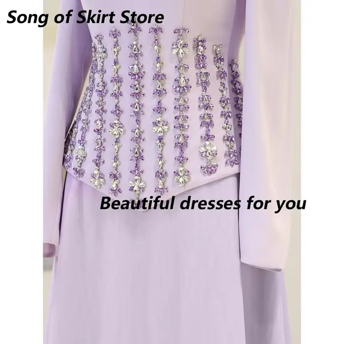 Robe de soirée de luxe lilas personnalisée