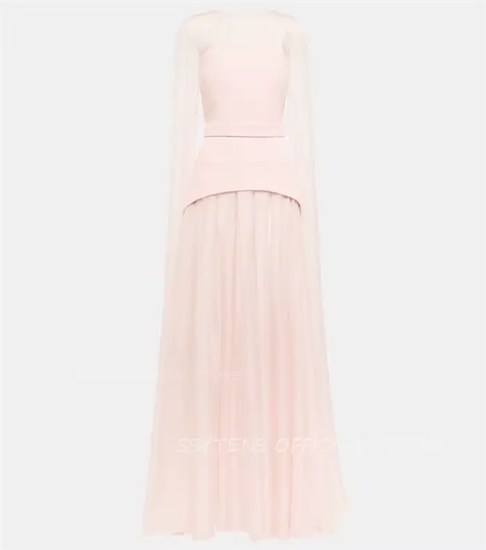 Robe de Soirée Longue en Mousseline de Soie pour Femme