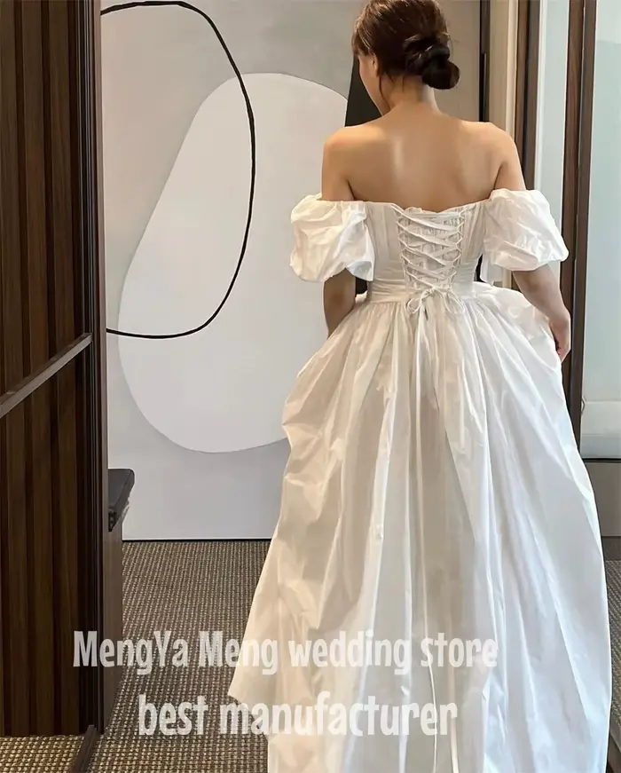 Robe de mariée Chérie ZHUISHU en coton avec décolleté Mon Amour et manches lanternes pour femmes occasions spéciales