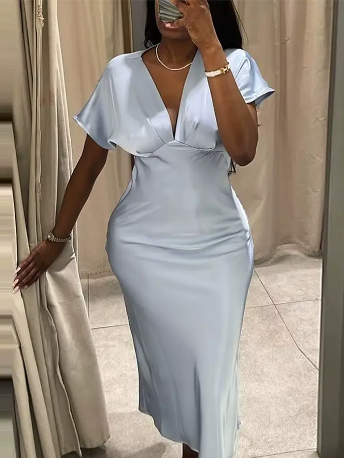 Robe longue en Satin élégante pour femmes