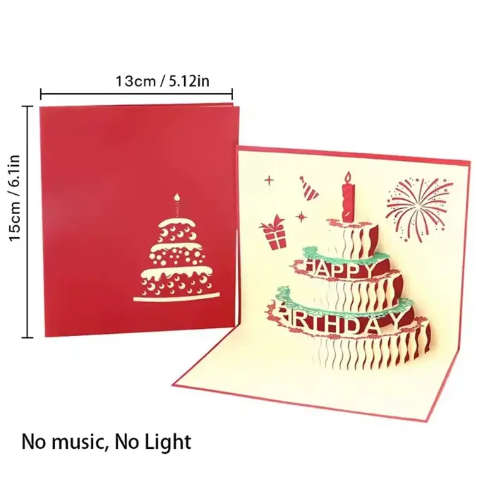 Carte de vœux créative pour gâteau, cadeau de fête d'anniversaire, cartes de Message, cadeaux de fêt
