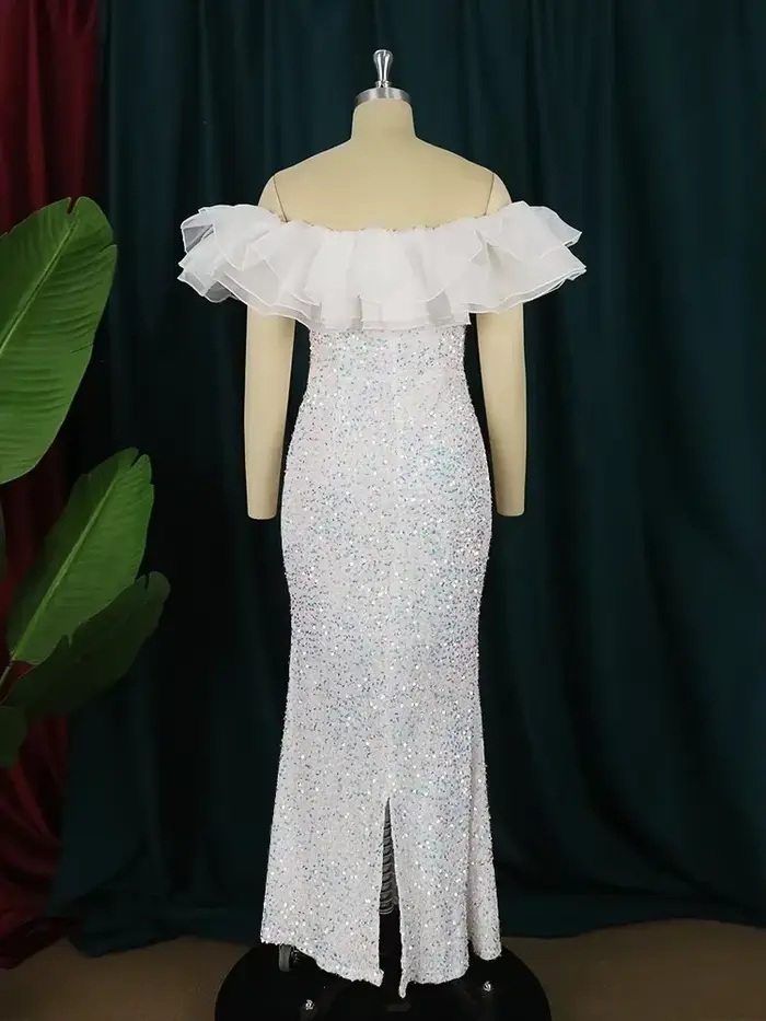 Robes à paillettes blanches