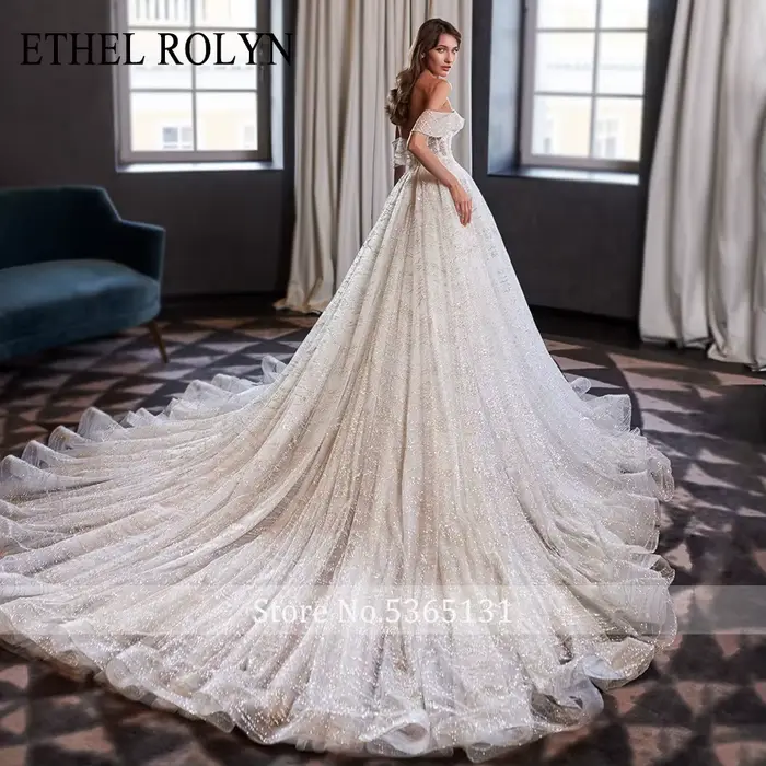 Robe de mariée Ethel Rolyen princesse dos nu perles appliquées moderne pour femmes occasions spéciales
