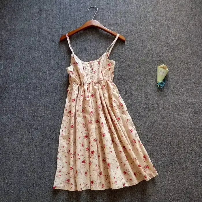 Robe mini en coton à imprimé floral style de plage sans manches pour femmes occassions estivales et décontractées