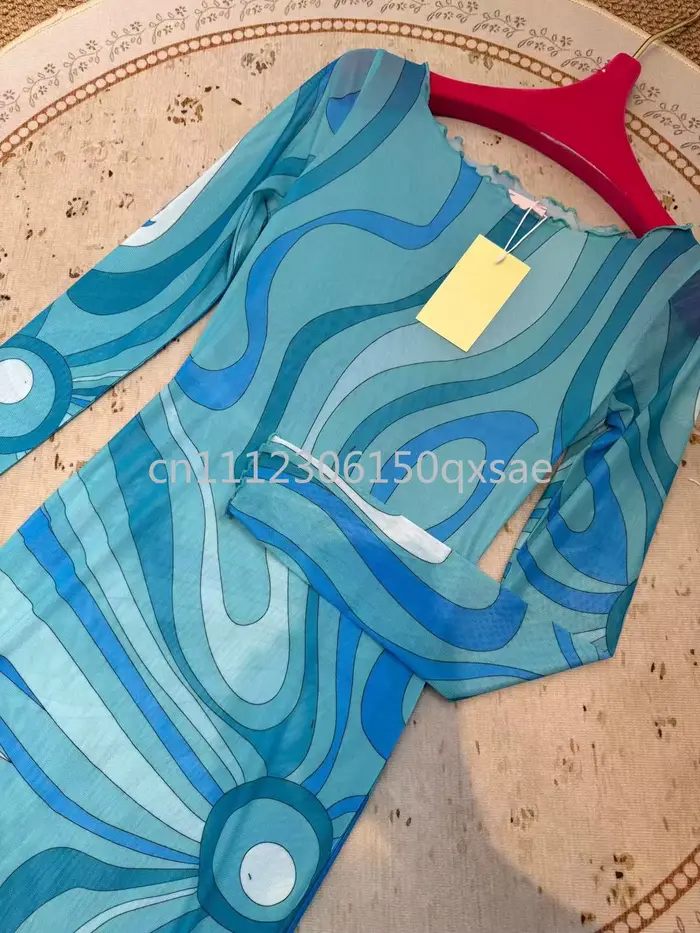 Robes en maille bleues pour femmes