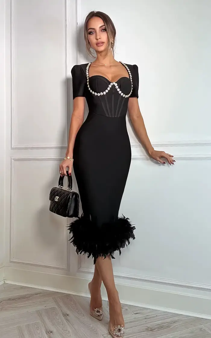 Robe à bandes pour femmes