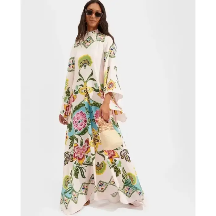 Robe longue imprimée Vintage pour femmes
