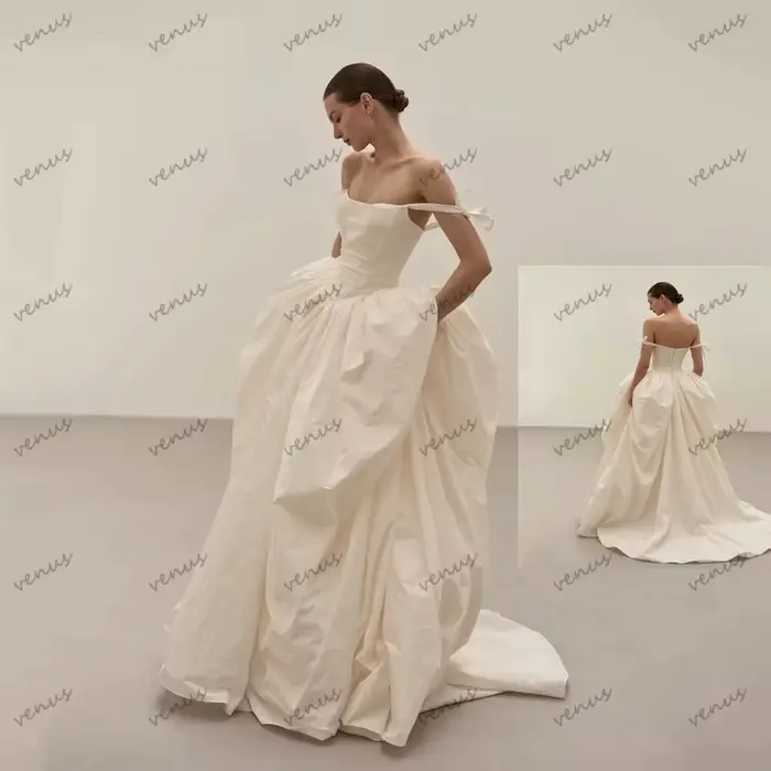 Robes de mariée charmantes, robes de mariée élégantes coupe A-line, robes à bretelles spaghetti, rob