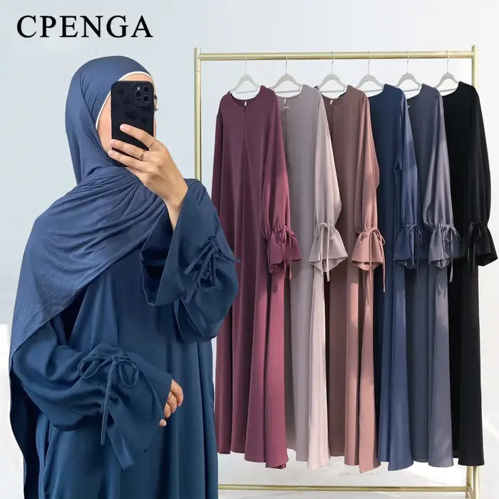 Abaya-Robe de Couleur Unie pour Femme Musulmane