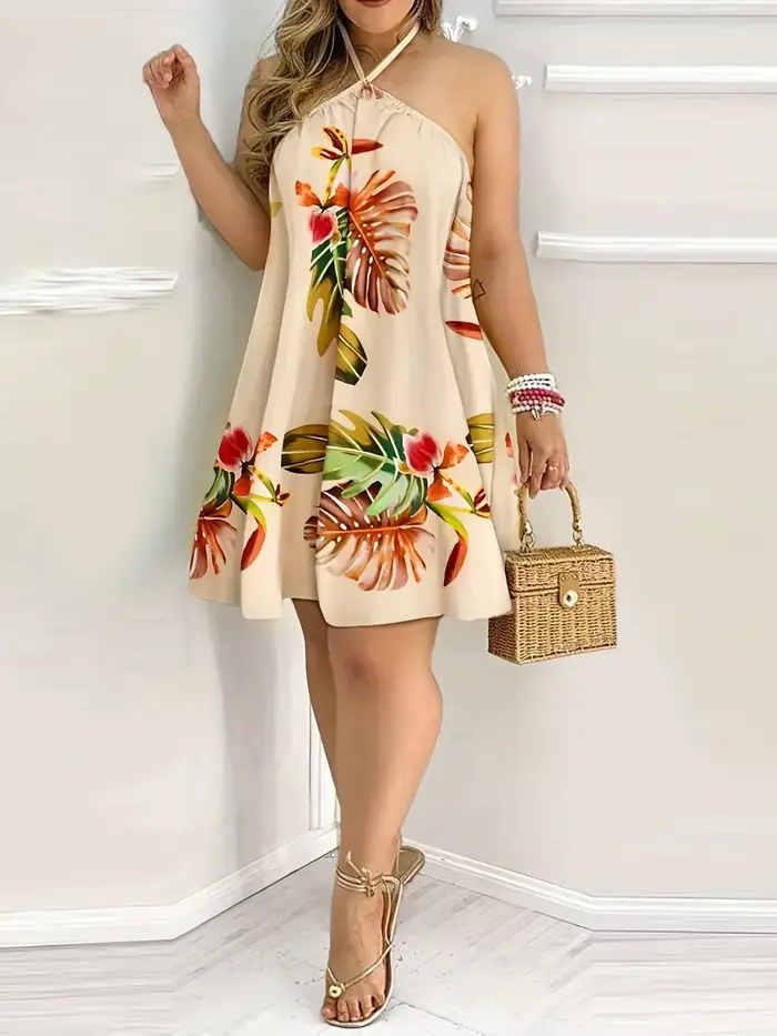 Mini robe dos nu à imprimé floral pour femmes