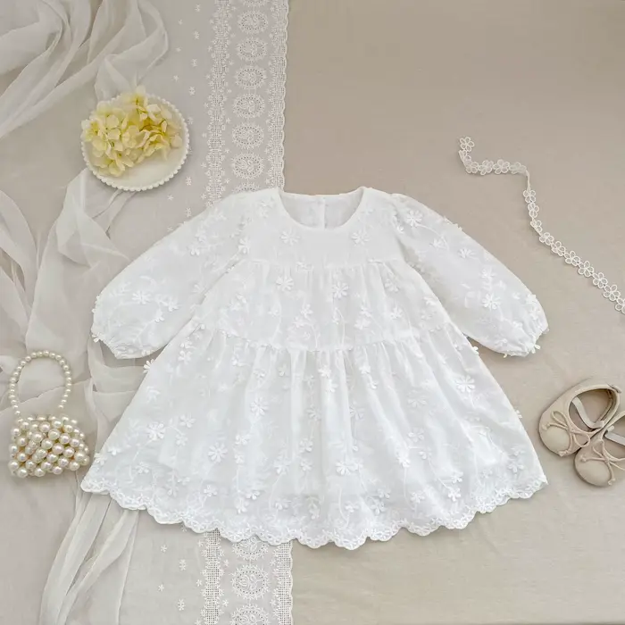 Robe de princesse en dentelle blanche pour filles