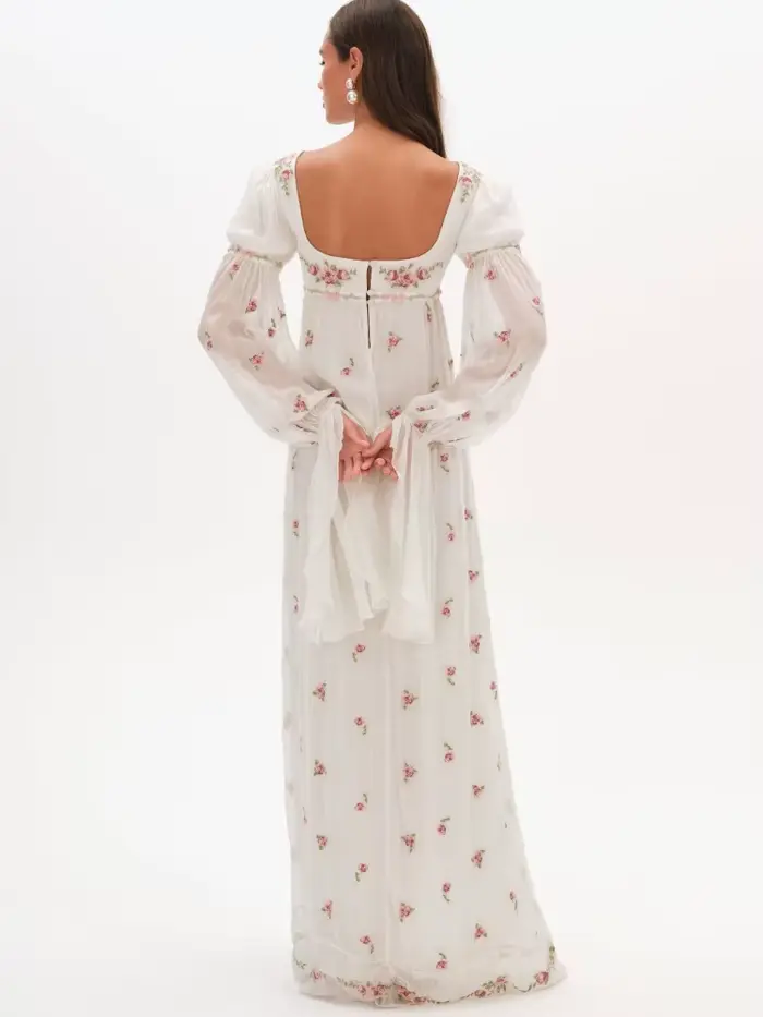 Robe longue florale Cottagecore pour femme