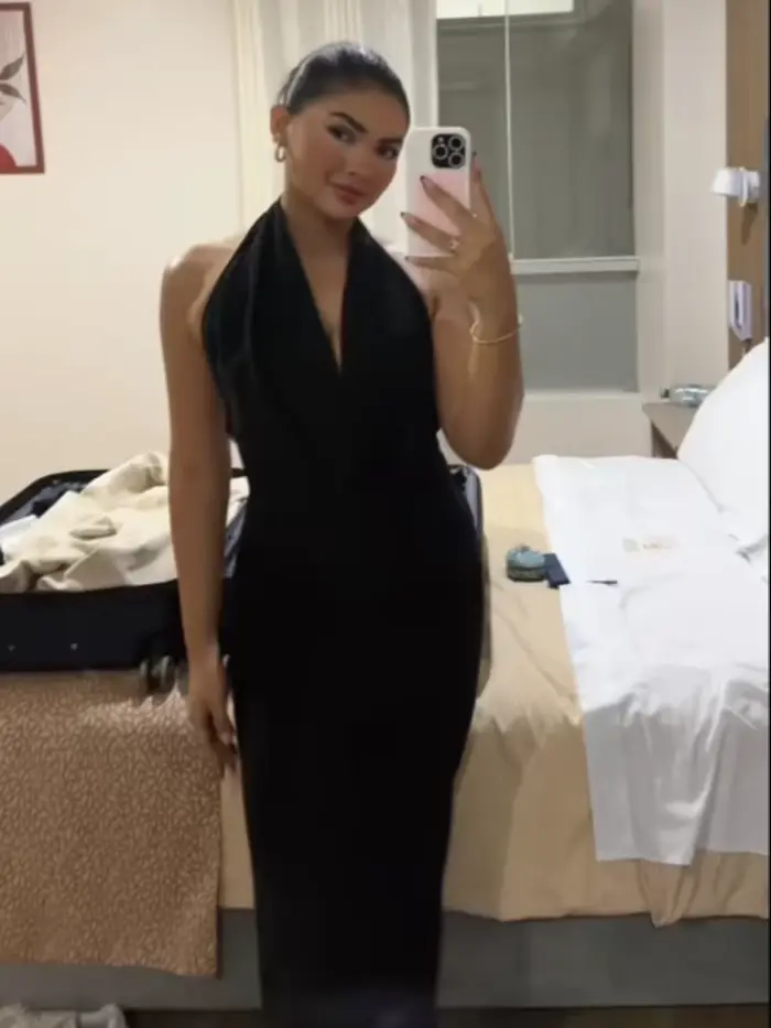 Robe Sexy à Col Halter Plongeant et Drapé, Dos Nu, Sans Manches, Coupe Ajustée, Robe de Soirée Pliss