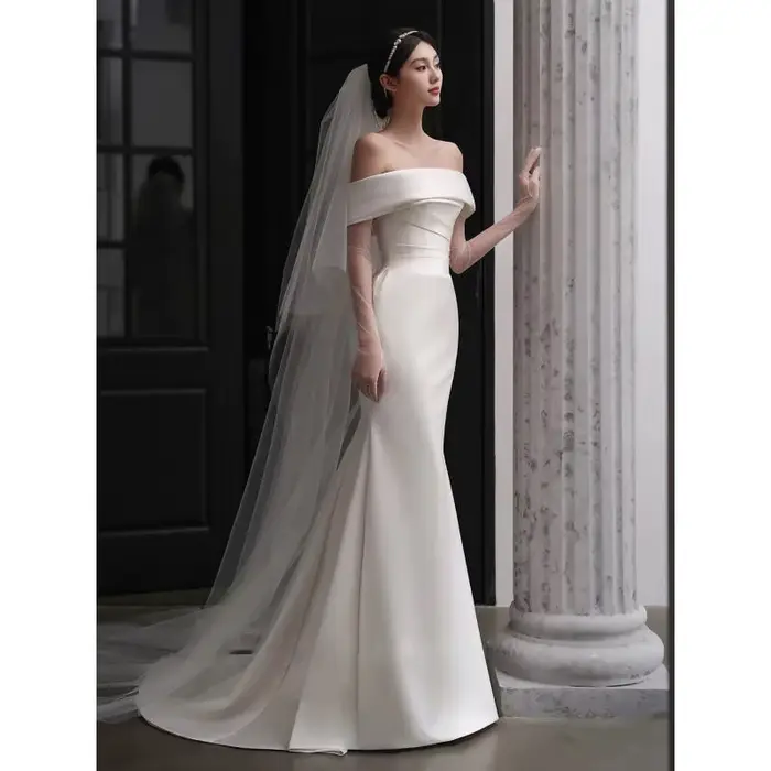 Robe De mariée sirène en Satin De luxe