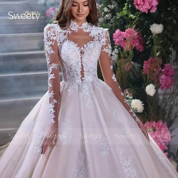 Robe De mariée De luxe en dentelle brodée