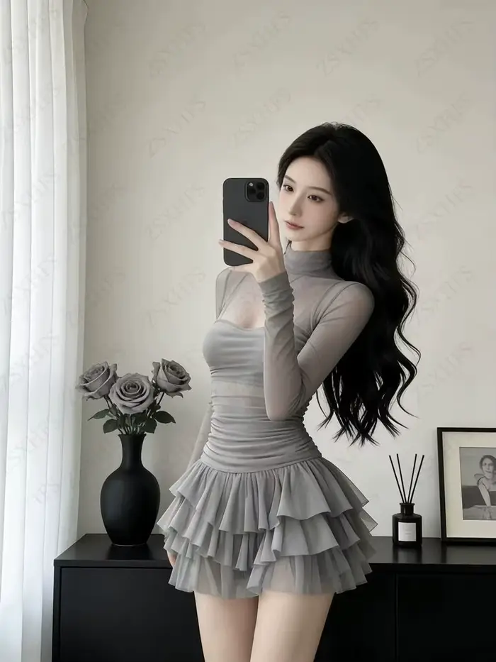 Corée Kawaii robes Sexy Punk esthétique 2000s été