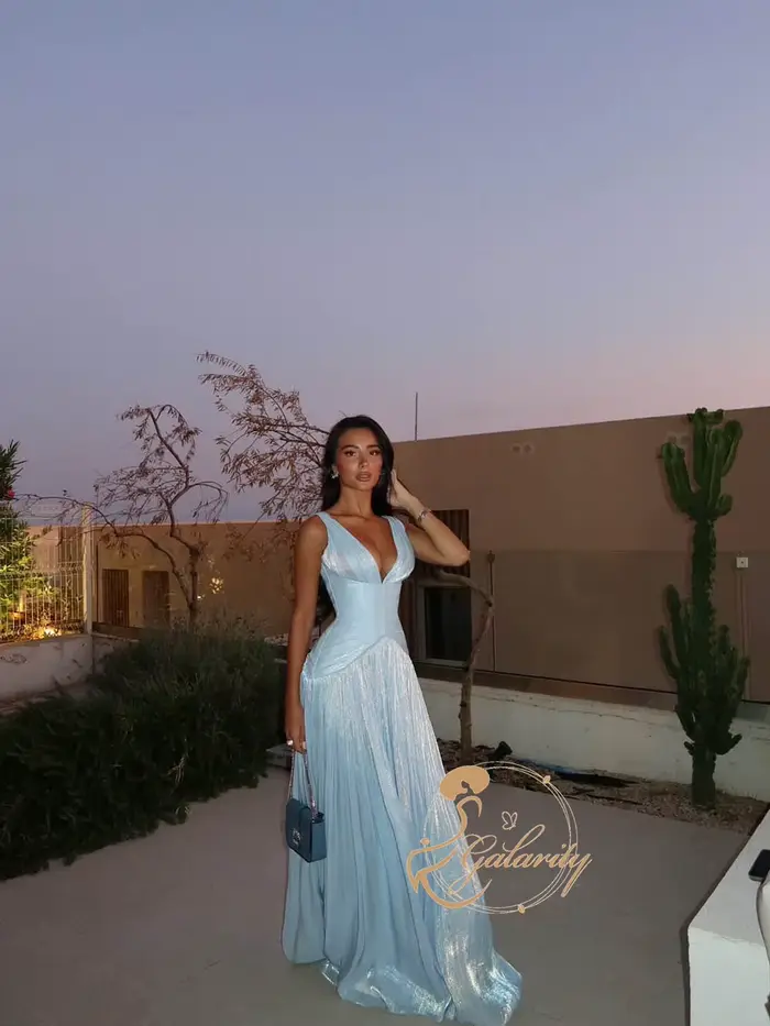 Robe de bal en polyester Galarity mousseline plissée sans manches pour soirées formelles et occasions spéciales