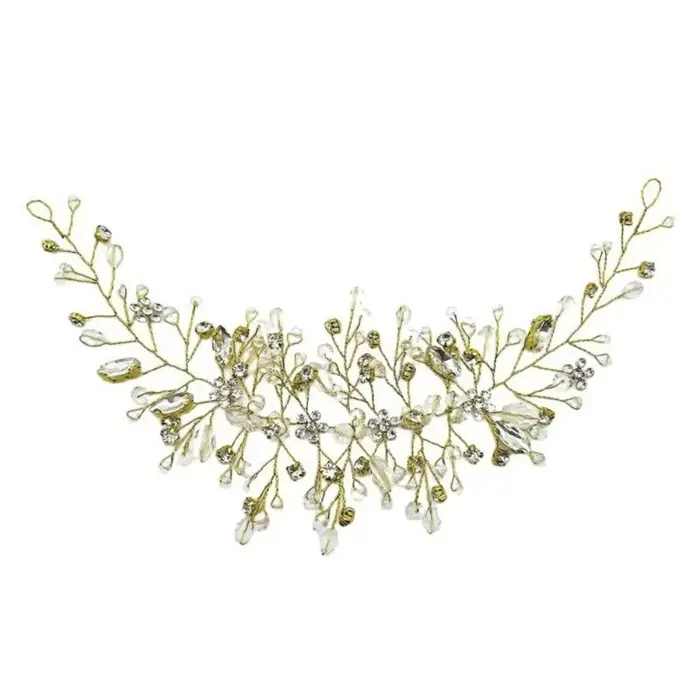 Coiffure de mariée en strass doux, fleur scintillante, bandeau de photographie, Style français, cour