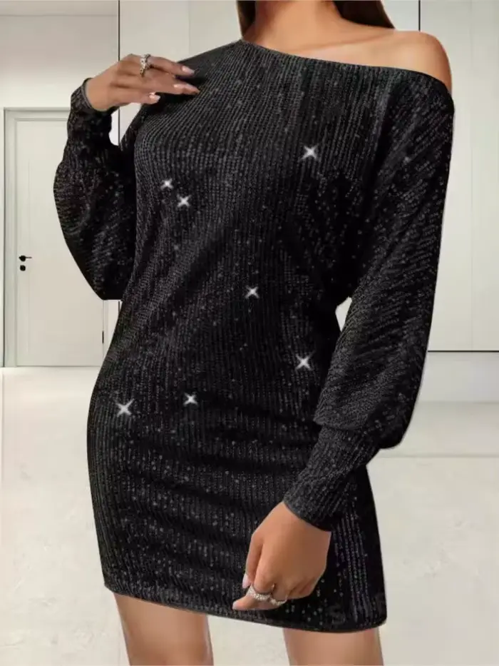 Robe mini femme MsChuh en polyester avec paillettes pour occasions spéciales et soirées élégantes