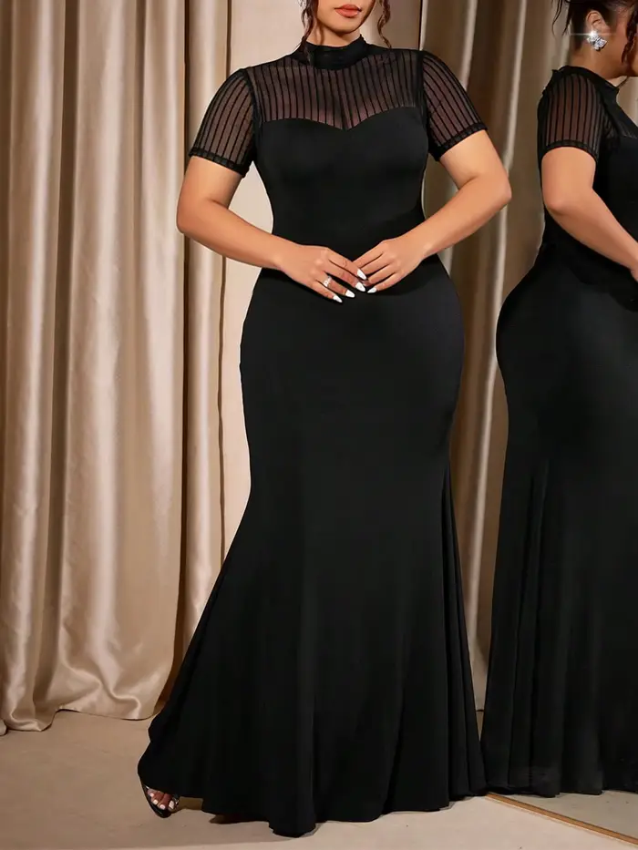 Robe de soirée en maille grande taille pour femme