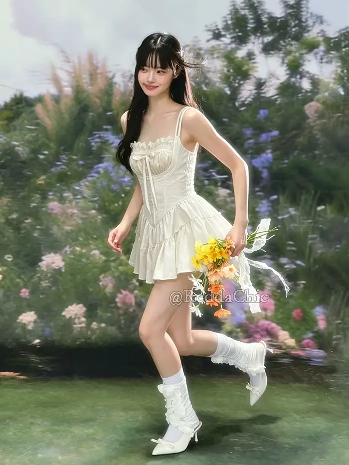 REDDACHiC Robe d'été florale romantique et short à volants pour femme