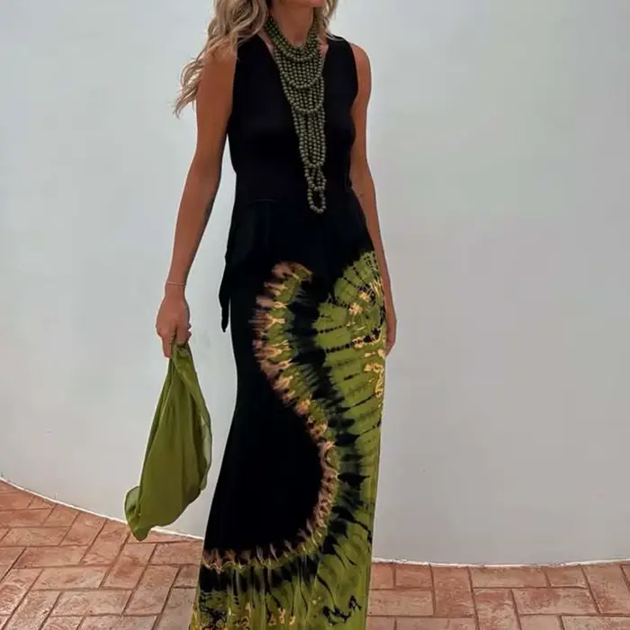 Robe longue portefeuille ajourée