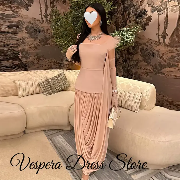 Robe de soirée sirène en mousseline de soie haut de gamme pour femmes, sans bretelles, sur mesure, pour occasions formelles et événements spéciaux