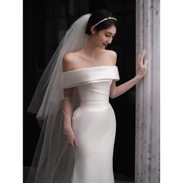 Robe De mariée sirène en Satin De luxe