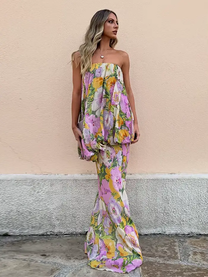 Robe Maxi d'été sans bretelles pour femmes