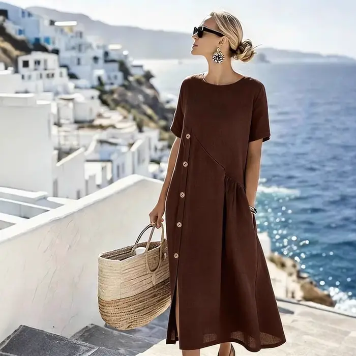 Robes pour femmes 2026 Nouveauté décontractée avec boutons décoratifs