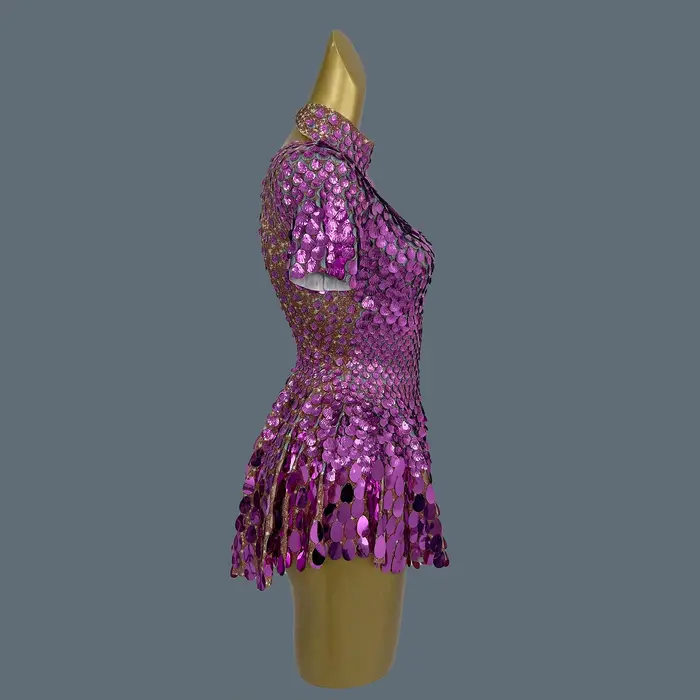 Paillettes scintillantes robe latine vêtements de scène célébrer anniversaire bal
