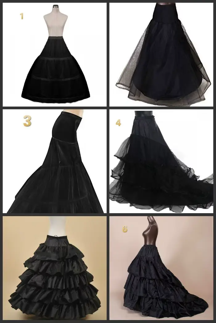 Jupons noirs pour robe de mariée Crinoline jupon tulle mariage enaguas saiote novia anagua de vestido de noiva sous-jupe