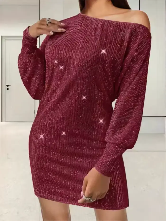 Robe mini femme MsChuh en polyester avec paillettes pour occasions spéciales et soirées élégantes