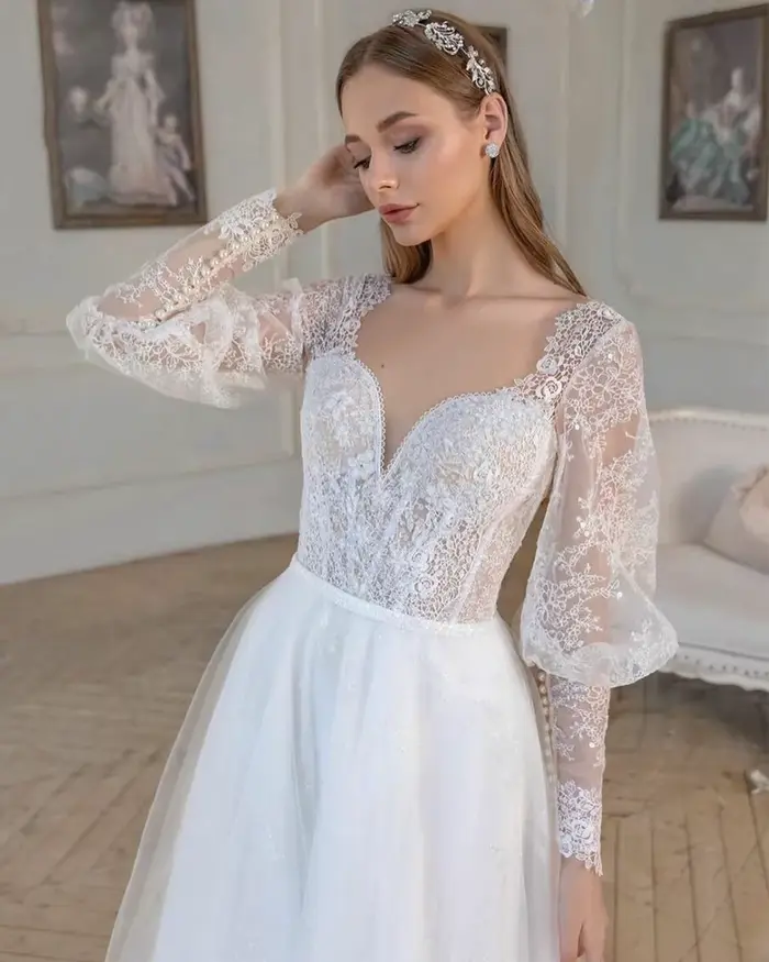 Robes de mariée bohèmes en tulle à lacets 2026